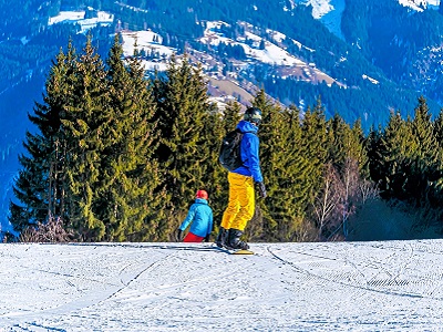 Een blik op 2 snowboarders