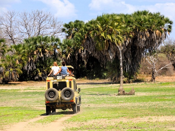 Een foto van een safari jeep in Tanzania